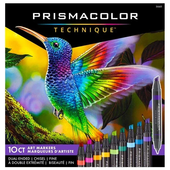 Prismacolor Technique Double-Ended Art Markers Fine and Chisel Tip 10 Count NEW! - Picture 1 of 5